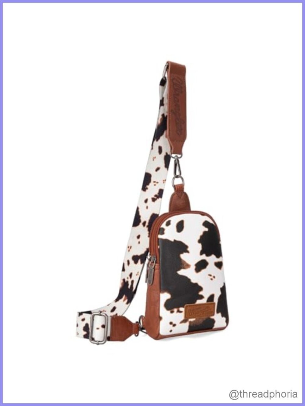 Montana West Cow Print Crossbody Bag Faux Leather Sling Purse Adjustable Strap
